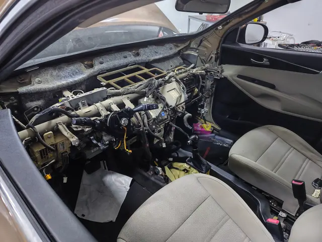 Dashboard removed for a heater and wiring job